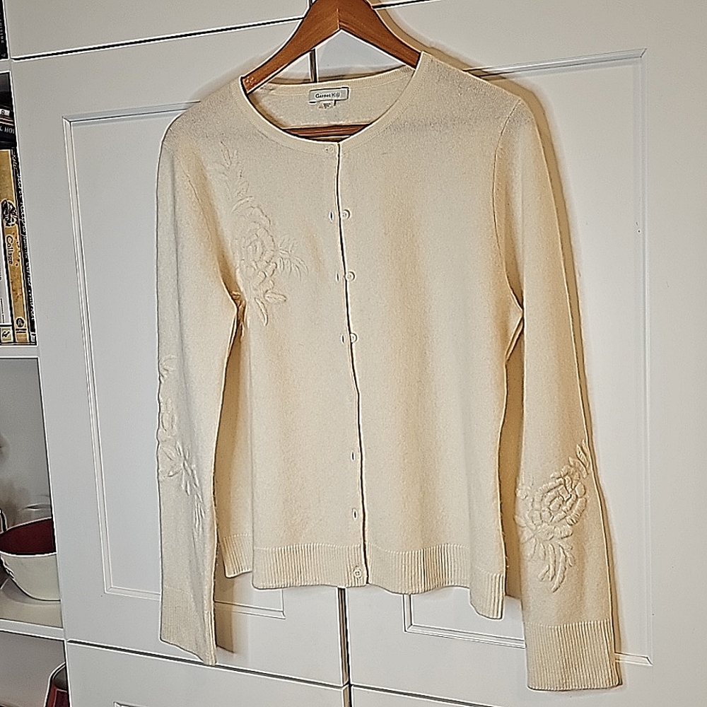 Embroidered Cashmere Cardigan.